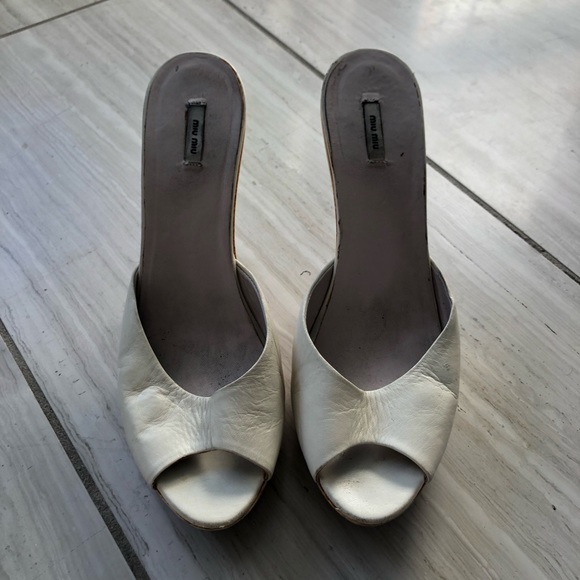 Miu Miu wood base open toe mule - Picture 6 of 6